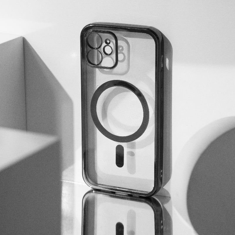 Metallichrome Onyx Black Magsafe Clear iPhone Cover Mobile Phone Cases June Trading iPhone 12  