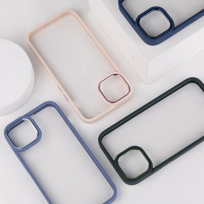 Apple iPhone 14 Plus Acrylic Edge Metallic Transparent Case Mobile Phone Cases June Trading   