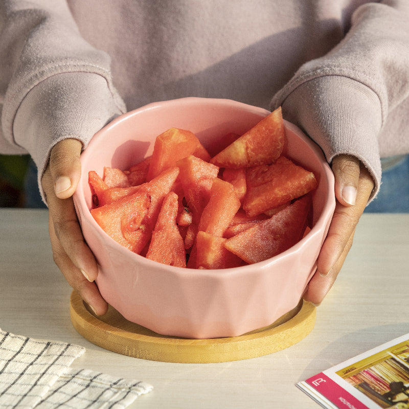 Snack Bowl With Wooden Base & Food Picks Serving Bowls June Trading   