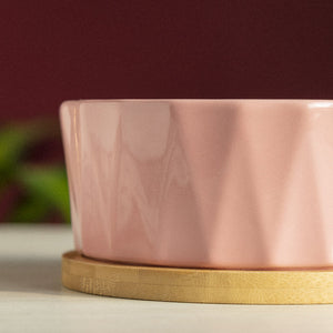 Snack Bowl With Wooden Base & Food Picks Serving Bowls June Trading   