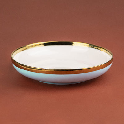 Gold Rim Colour Pop Serving Plate (7 Inches) (Clearance Sale) Pasta Bowl June Trading   