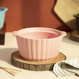 Crinkle Serving Bowl (Without Lid) Serving Bowls June Trading Lemonade Pink  