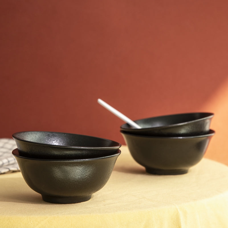 Rustic Style Black Bowl Bowls June Trading   