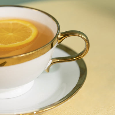 Royal Aurulent Rim Cup Saucer Set Tea Cups June Trading   