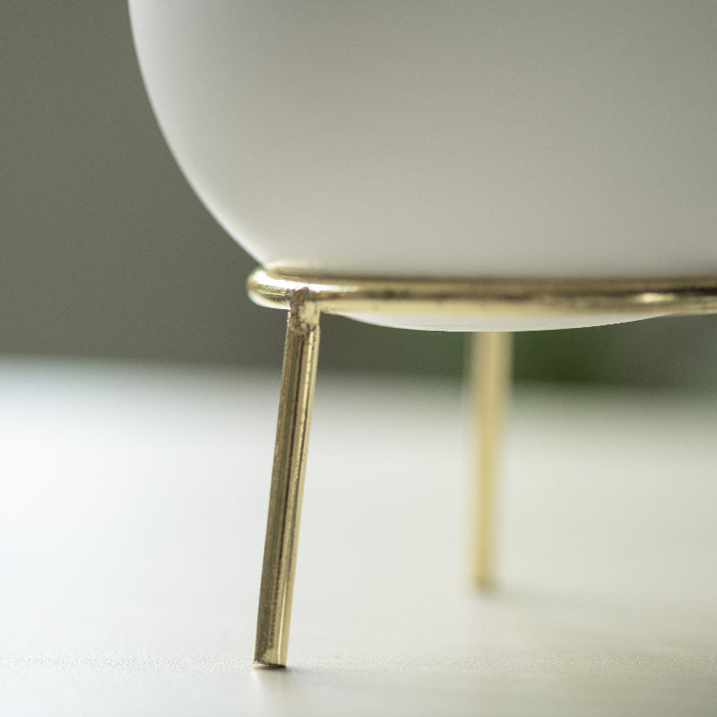 Circular Vase With Gold Metal Stand Vases June Trading   