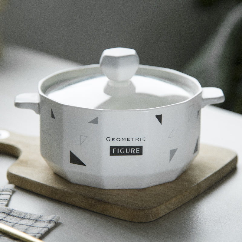 Nordic Shapes Ceramic Casserole With Lid Casserole June Trading Classy Triangles  