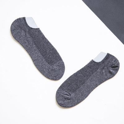 Pewter Grey Panelled Solid Socks Men Sock ERL   