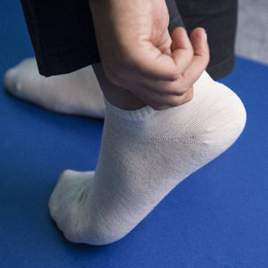 Soft White Solid Socks Men Sock ERL   