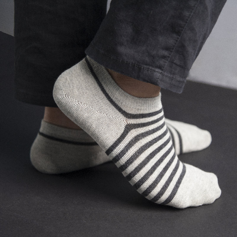 Classy Stripes Grey Socks Men Sock ERL   