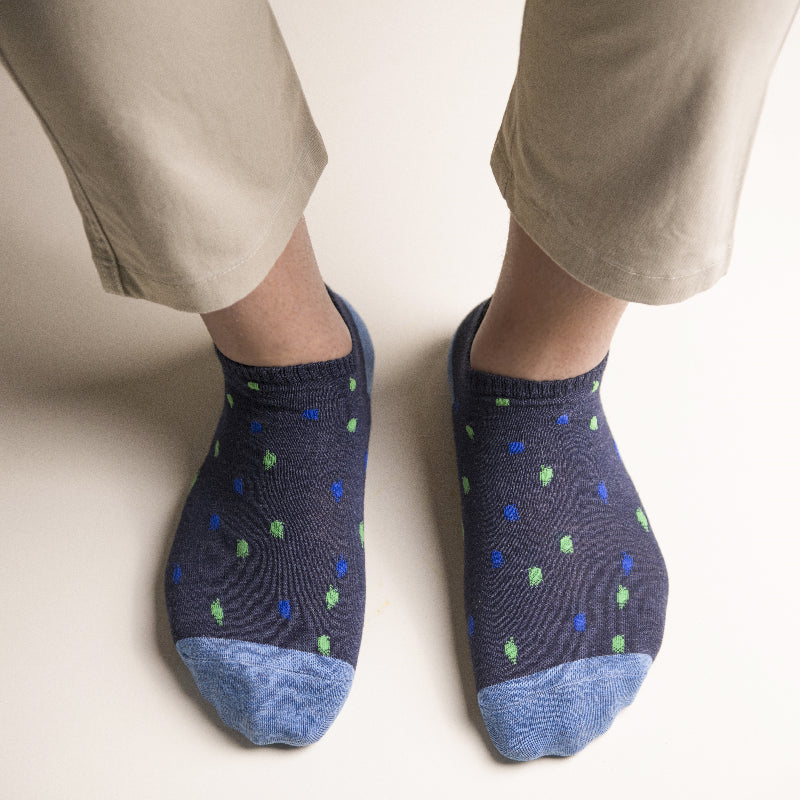 Blue & Green Pattern Socks Men Sock ERL   