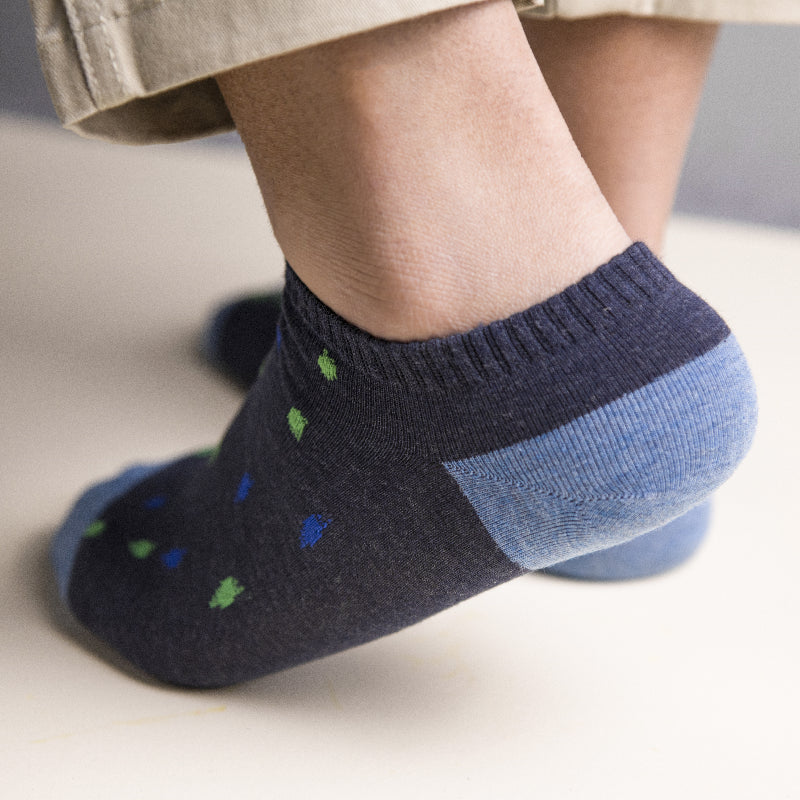 Blue & Green Pattern Socks Men Sock ERL   