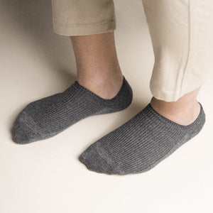 Pewter Grey Panelled Solid Socks Men Sock ERL   