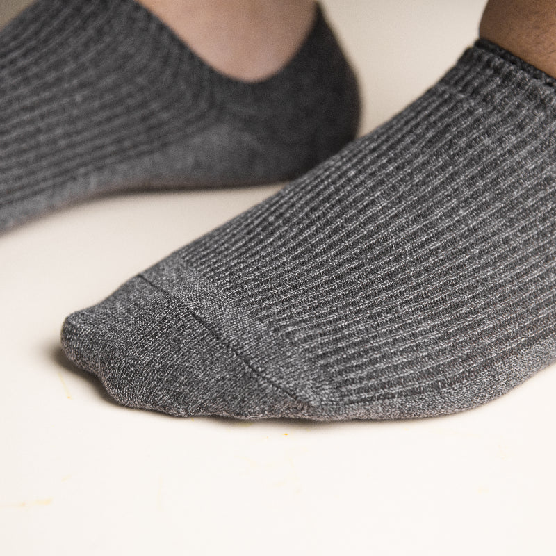 Pewter Grey Panelled Solid Socks Men Sock ERL   