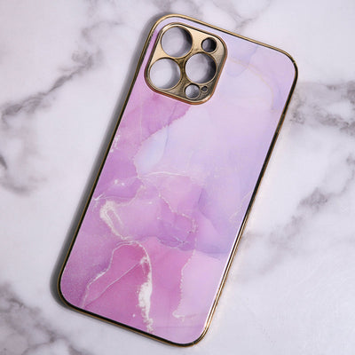 Marble Pattern Rose Gold Edge iPhone 12 Pro Max Case iPhone 12 Pro Max June Trading Blush Pink  