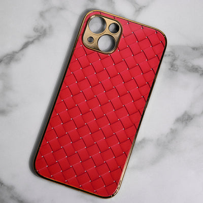 Marble Pattern Rose Gold Edge iPhone 13 Case iPhone 13 June Trading Tiling Red  