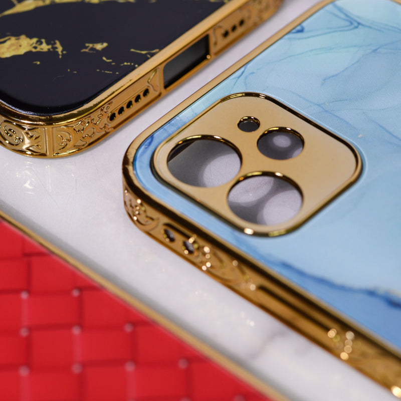 Marble Pattern Rose Gold Edge iPhone 12 Case iPhone 12 & 12 Pro June Trading   