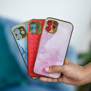 Marble Pattern Rose Gold Edge iPhone 12 Case iPhone 12 & 12 Pro June Trading   