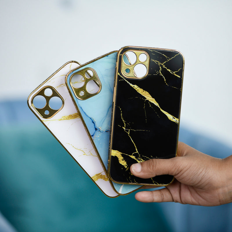 Marble Pattern Rose Gold Edge iPhone 14 Case iPhone 14 June Trading   