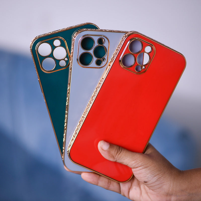 Rose Gold Carved Edge Luxury iPhone 13 Pro Max Case