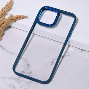 Apple iPhone 12 Acrylic Edge Metallic Transparent Case iPhone 12 June Trading Midnight Blue  