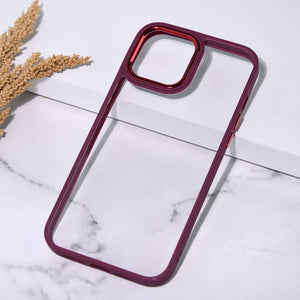 Apple iPhone 12 Acrylic Edge Metallic Transparent Case iPhone 12 June Trading Bold Magenta  