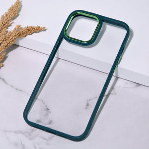 Apple iPhone 12 Acrylic Edge Metallic Transparent Case iPhone 12 June Trading Forest Green  