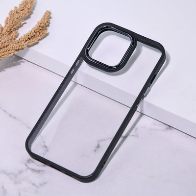 Apple iPhone 12 Pro Acrylic Edge Metallic Transparent Case iPhone 12 Pro June Trading Jade Black  