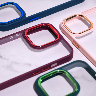 Apple iPhone 14 Plus Acrylic Edge Metallic Transparent Case Mobile Phone Cases June Trading   