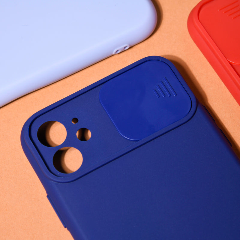 Solid Colour Silicon Case With Camera Slider For Apple iPhone 12 Pro Max iPhone 12 Pro Max June Trading   