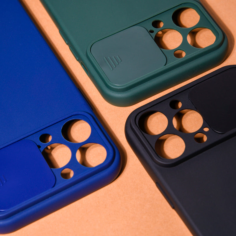Solid Colour Silicon Case With Camera Slider For Apple iPhone 12 iPhone 12 June Trading   