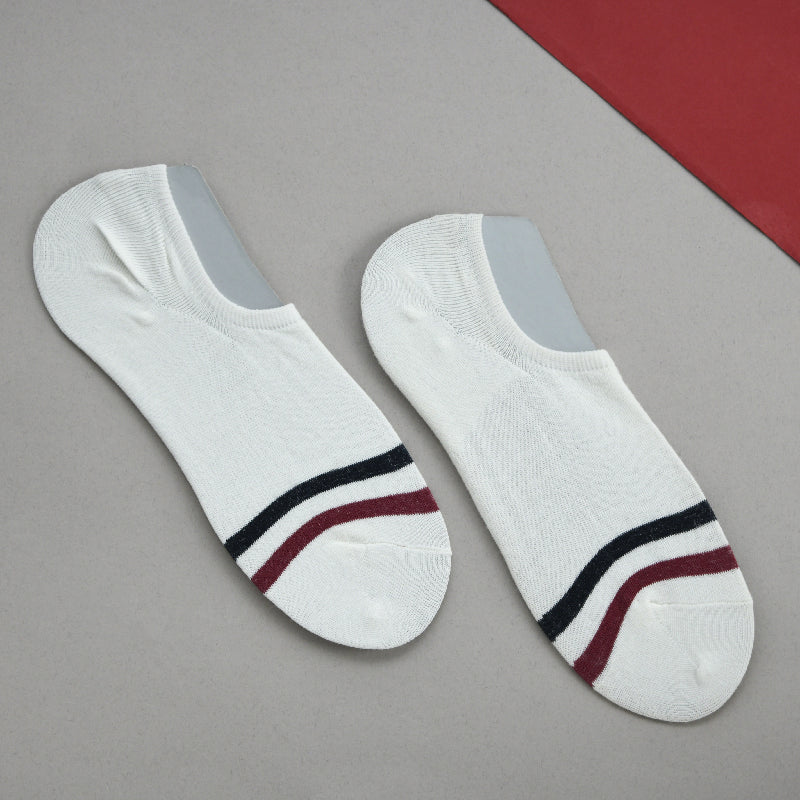 Powder White Classy Stripe Socks Men Sock ERL   