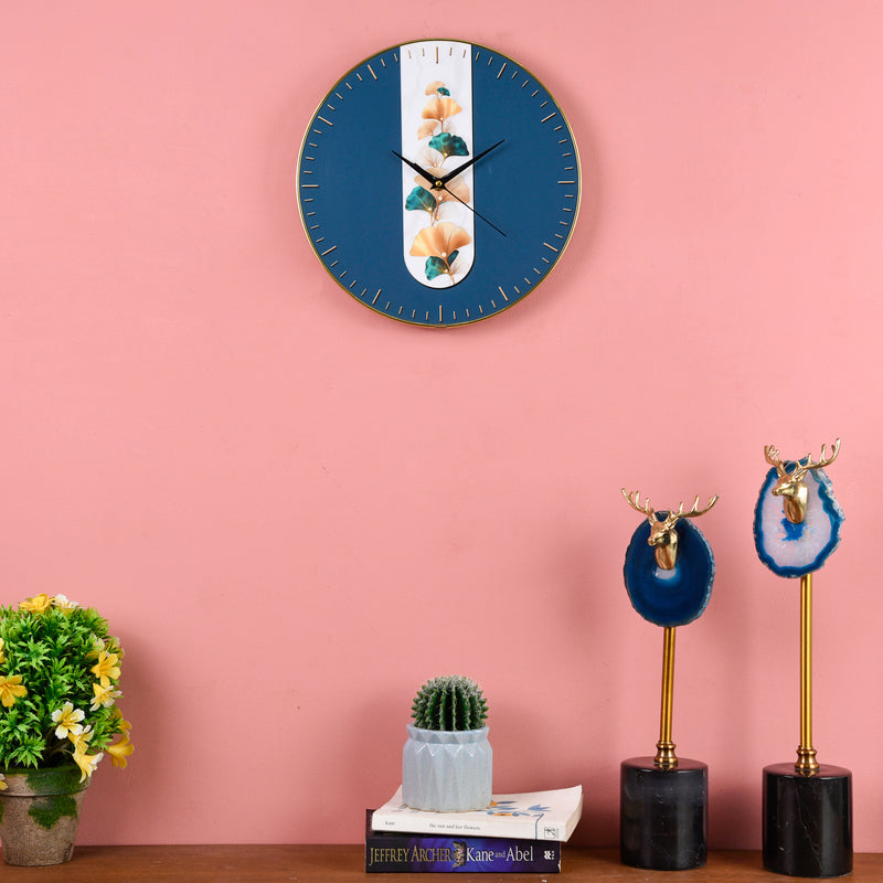 Artistic Aqua Blue Wall Clock