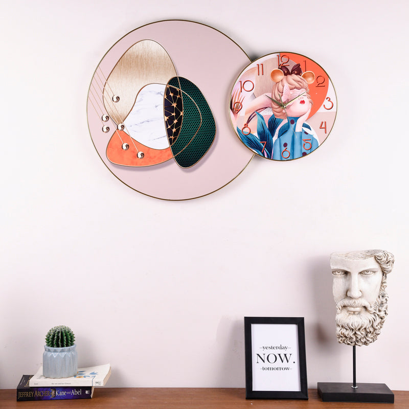 Artistic Poised Girl Premium Wall Clock Wall Clocks June Trading   