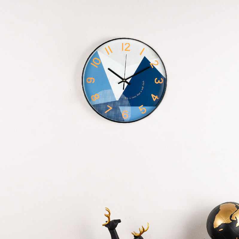 Hues of Blue Black-Edge Wall Clock Wall Clocks June Trading   