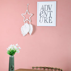 Star Macrame Handmade Wall Hanging With Fairy Lights Macrame June Trading   