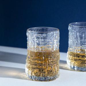 Frosted Crinkled Glass Set Of 4 (Small) Glasses June Trading   