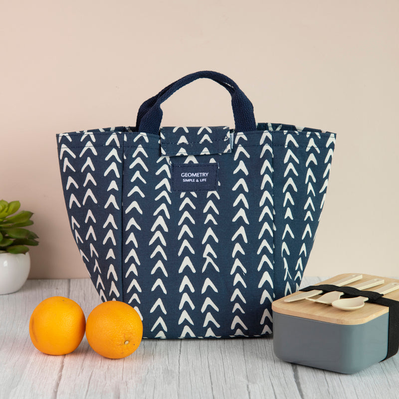 Boho Hand Block Print Insulated Lunch Bag Insulated Lunch Bags June Trading Boho Aztec Pattern  