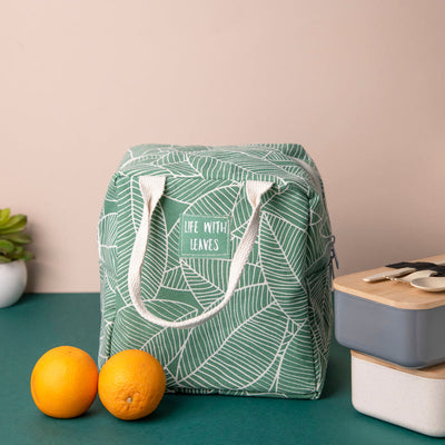 Leafy Delight Heat Insulated Lunch Bag Insulated Lunch Bags June Trading Leafy Mesh  