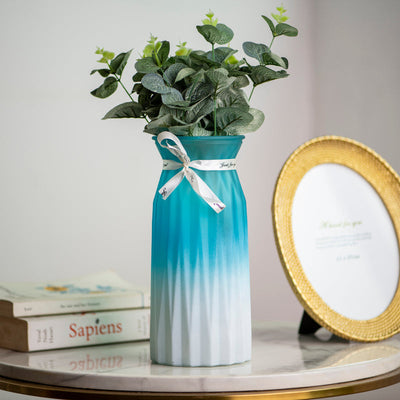 Graceful Frosted Glass Vase Vases June Trading Sapphire Blue  