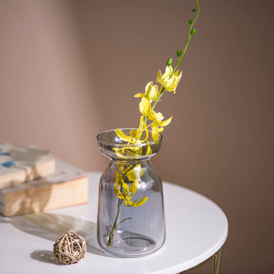 Timeless Prismatic Glass Vase Vases June Trading Grey Transluscent  