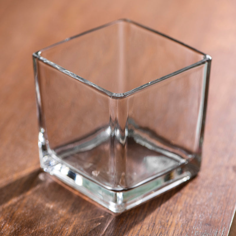 Minimalist Square Clear Glass Vase