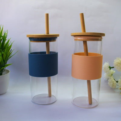 Eco-Friendly Glass Sipper with Bamboo Straw