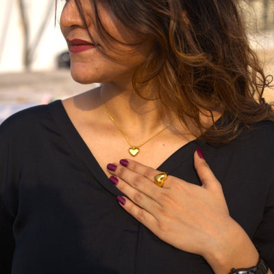 Chic Statement Ring  - Chunky Heart