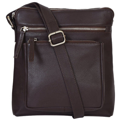 Portlee Leather Travel Messenger Sling Bag for men & women, Natural NDM Brown (H1) Messenger & Sling Bag Portlee   