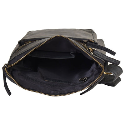 Portlee Leather Travel Messenger Sling Bag for men & women, Hunter Black (H1) Messenger & Sling Bag Portlee   