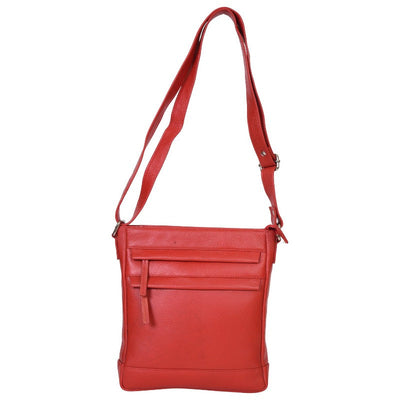 Portlee Leather Travel Messenger Sling Bag for men & women, Natural NDM Cherry / Red (H2) Messenger & Sling Bag Portlee   
