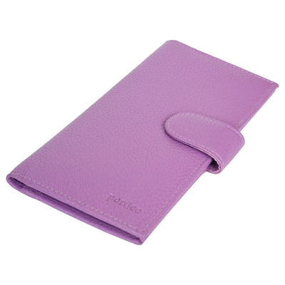 Women's Wallet Genuine Leather Credit Debit Card Holder, Purple Checkbook Holder Portlee   