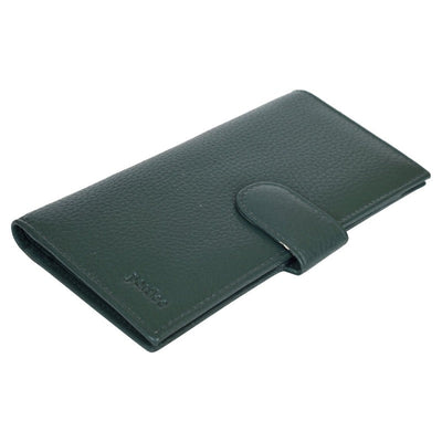 Women's Wallet Genuine Leather Credit Debit Card Holder, Bottle Green Checkbook Holder Portlee   