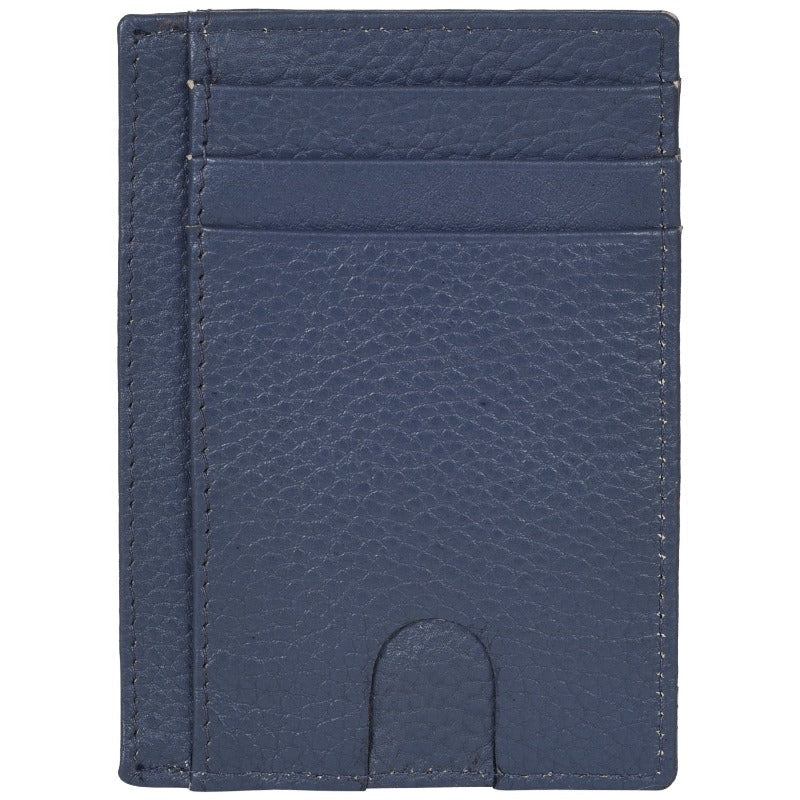 Genuine Leather Stylish Slim Atm Credit ID Card Holder Money Wallet for Men Women, Dark Grey Card Holder Portlee   