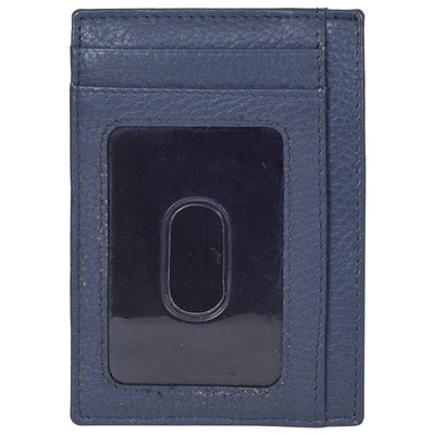 Genuine Leather Stylish Slim Atm Credit ID Card Holder Money Wallet for Men Women, Dark Grey Card Holder Portlee   